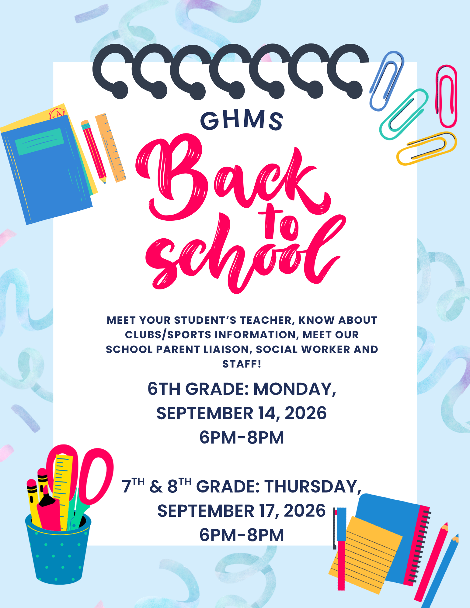 Back to School Night English