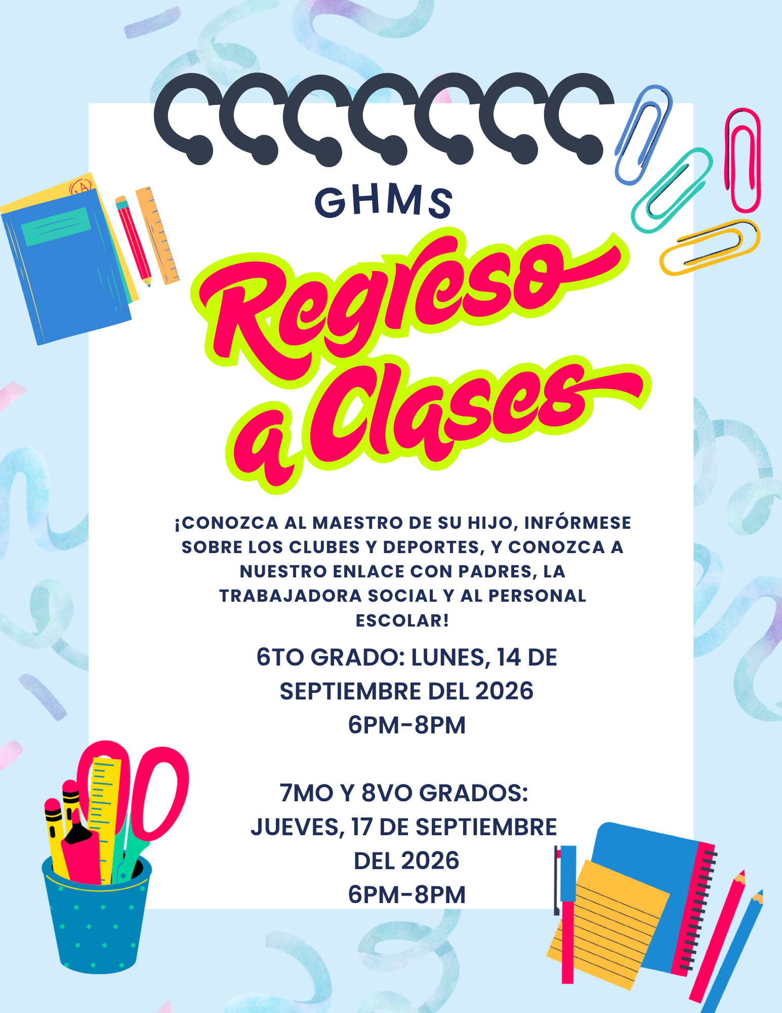 Back to School Night Spanish