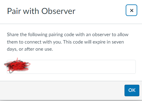 Pairing code